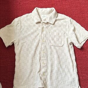 Crewcuts Cubavera Textured Cream Button Down Shirt
